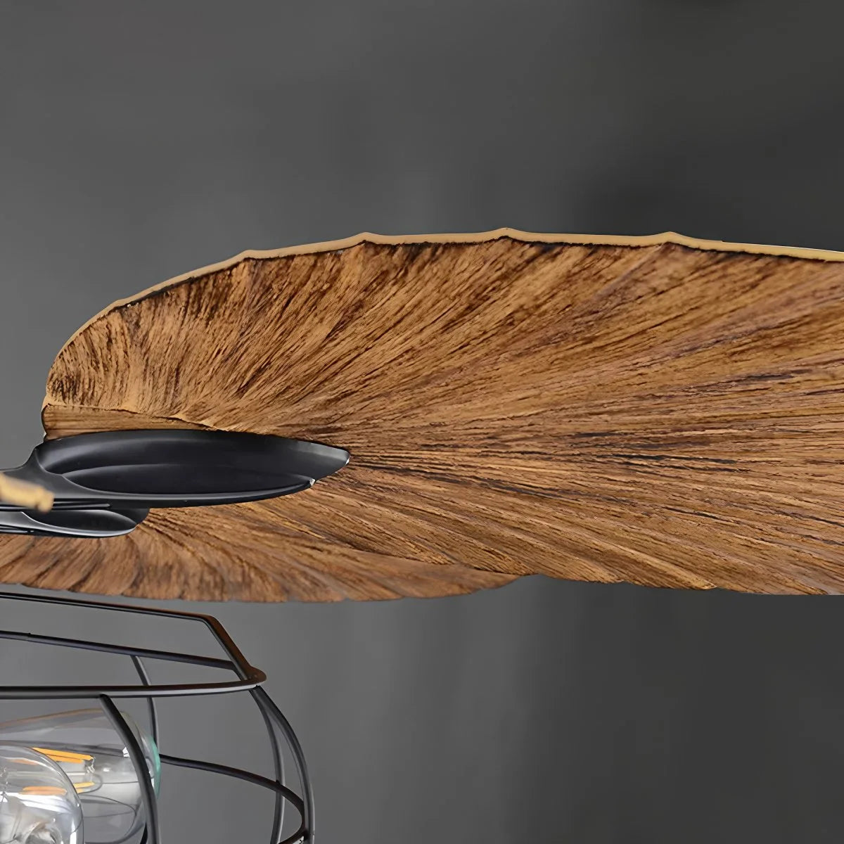 Feyran Industrial Tropical Palm Leaves Ceiling Fan Light