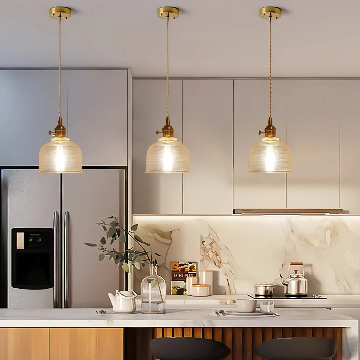 Feyran Isabel Glass Pendant Light for Kitchen Island