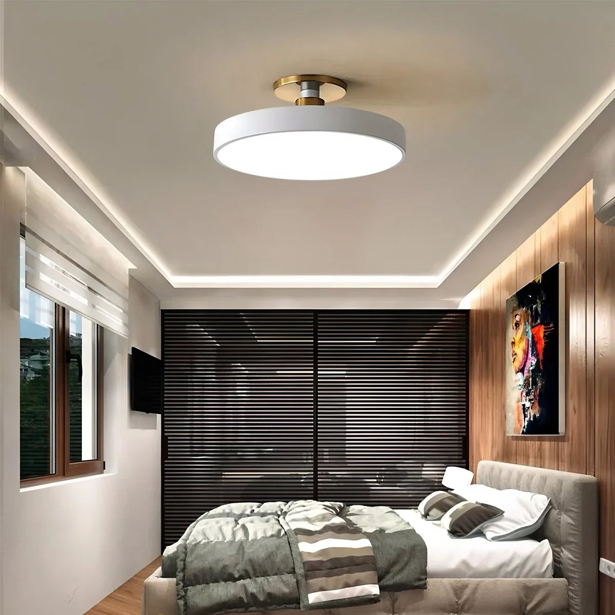 Feyran Isla Flush Mount Ceiling Lamp for Bedroom