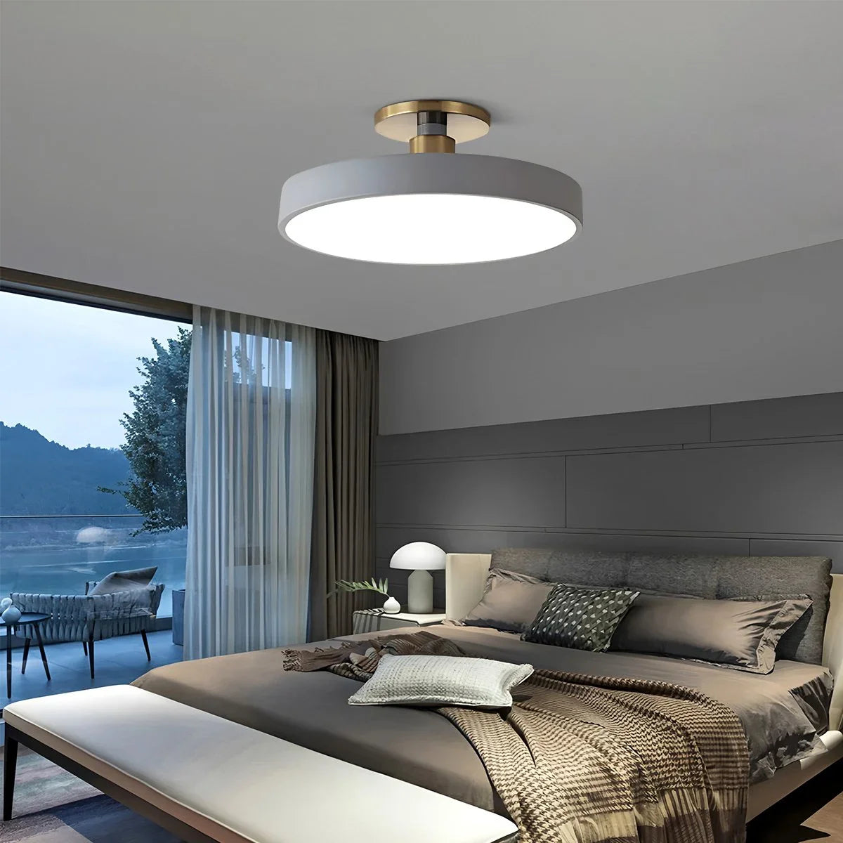 Feyran Isla Flush Mount Ceiling Lamp for Bedroom