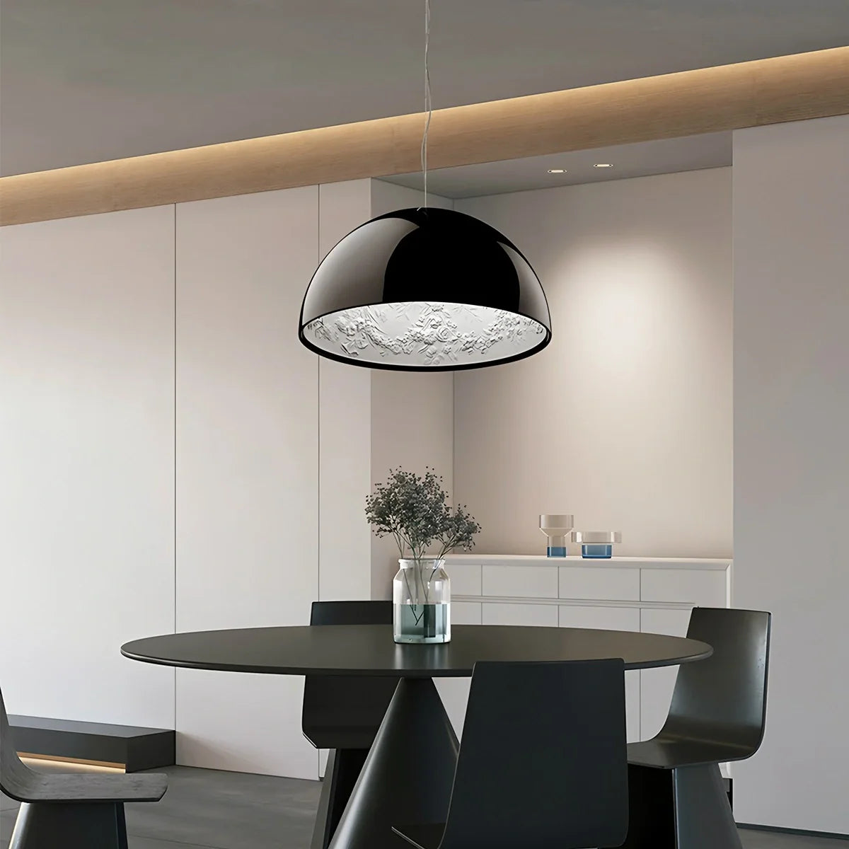 Feyran Italian Semi-Circular Gypsum Relief Pendant Light