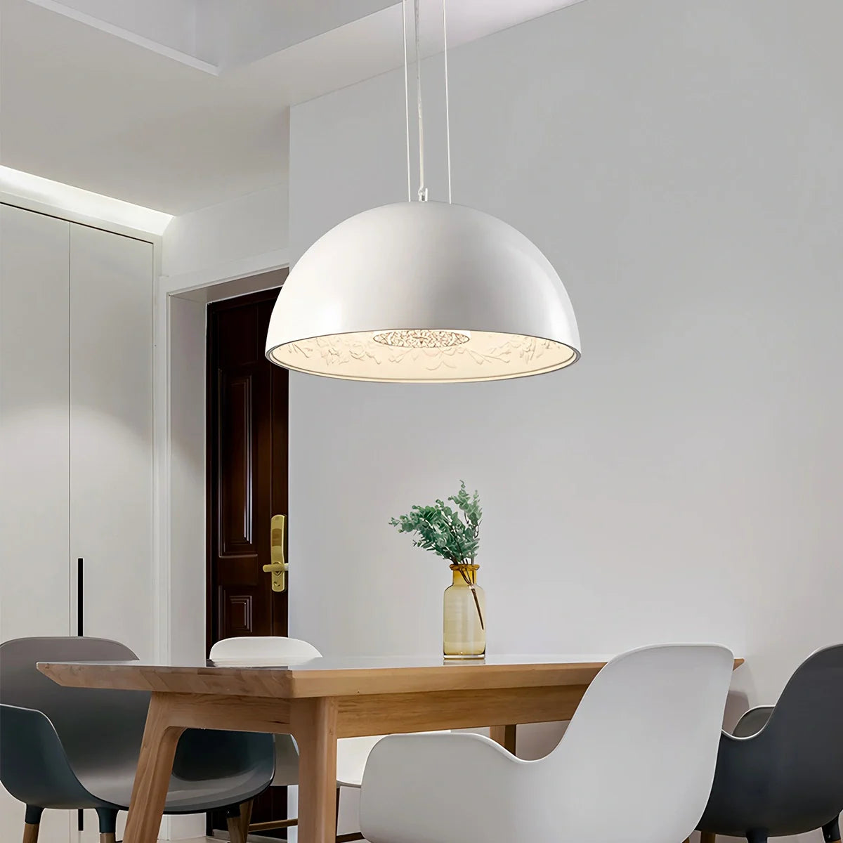 Feyran Italian Semi-Circular Gypsum Relief Pendant Light
