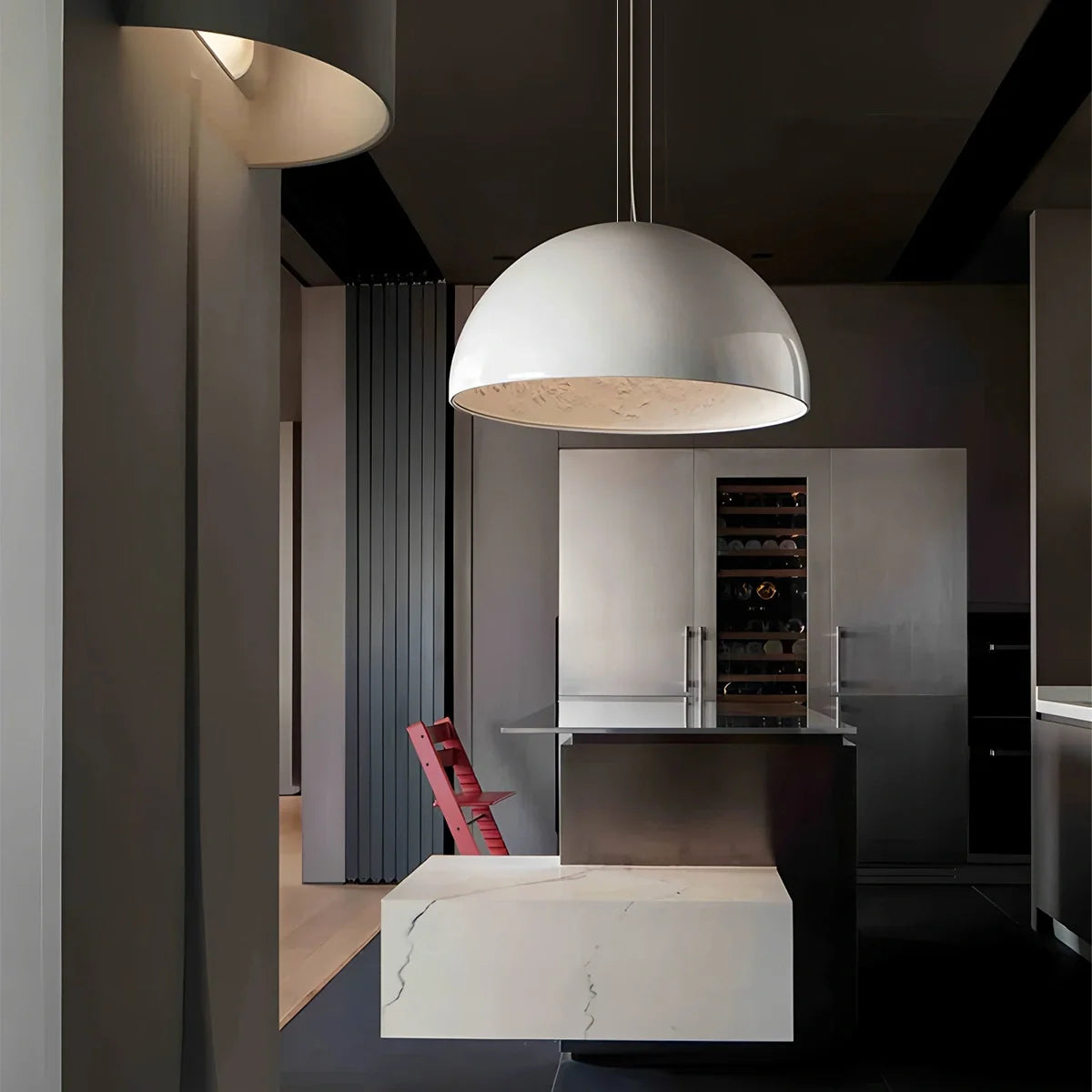 Feyran Italian Semi-Circular Gypsum Relief Pendant Light