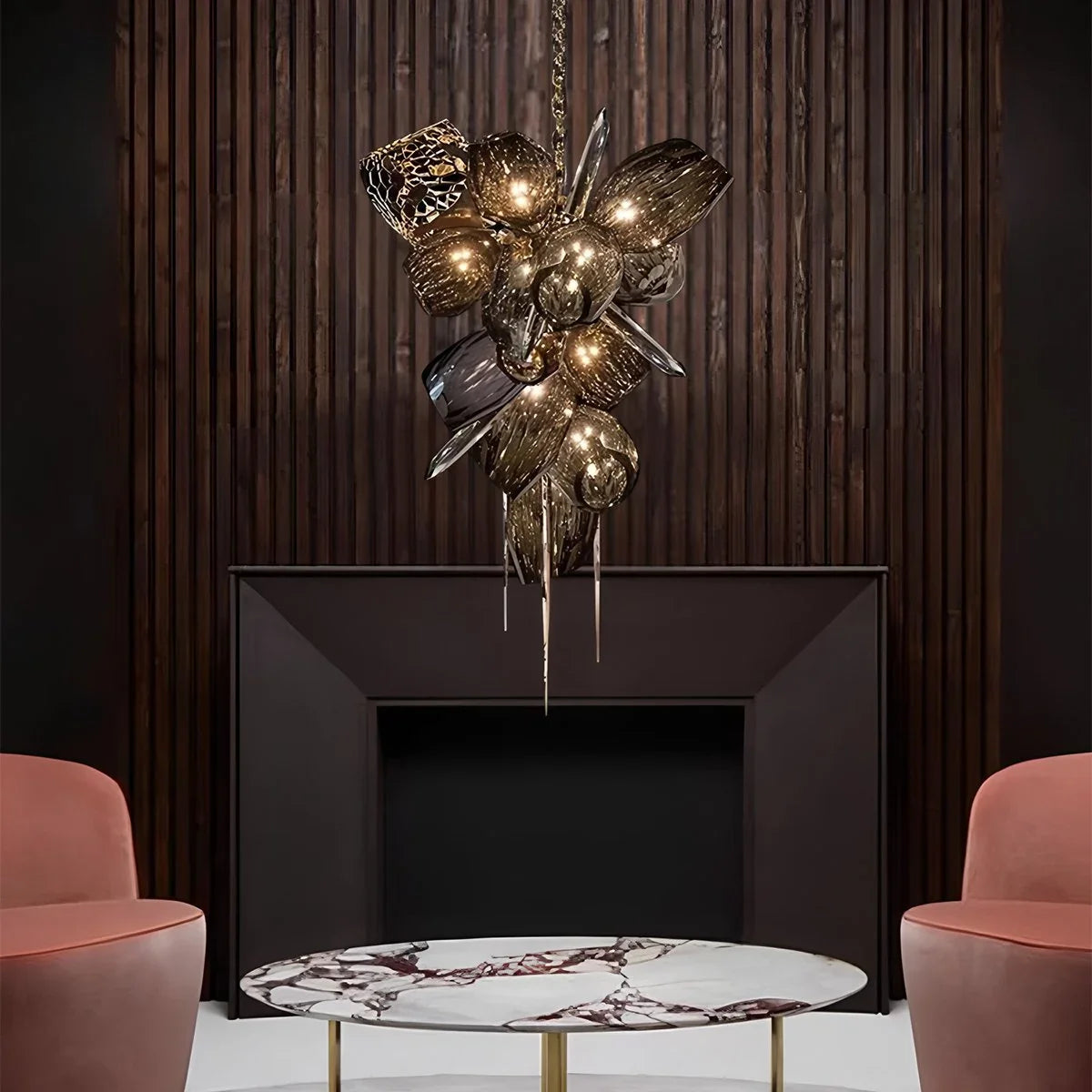 Feyran Kallisto Sculptural Glass Chandelier for Dining Room