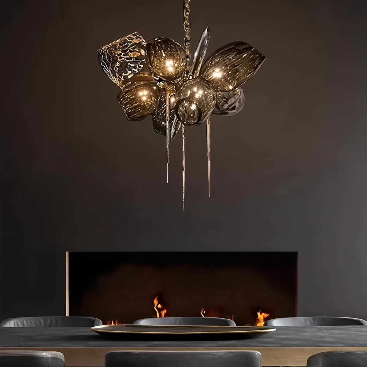 Feyran Kallisto Sculptural Glass Chandelier for Dining Room