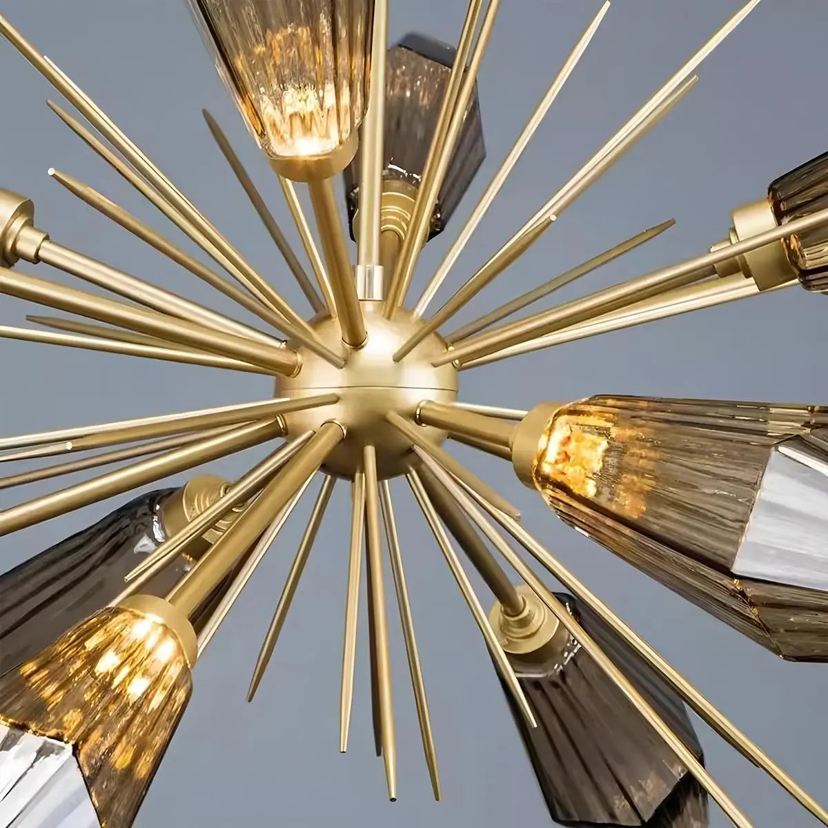 Feyran Kristal Rock Glass Chandelier for Dining Room