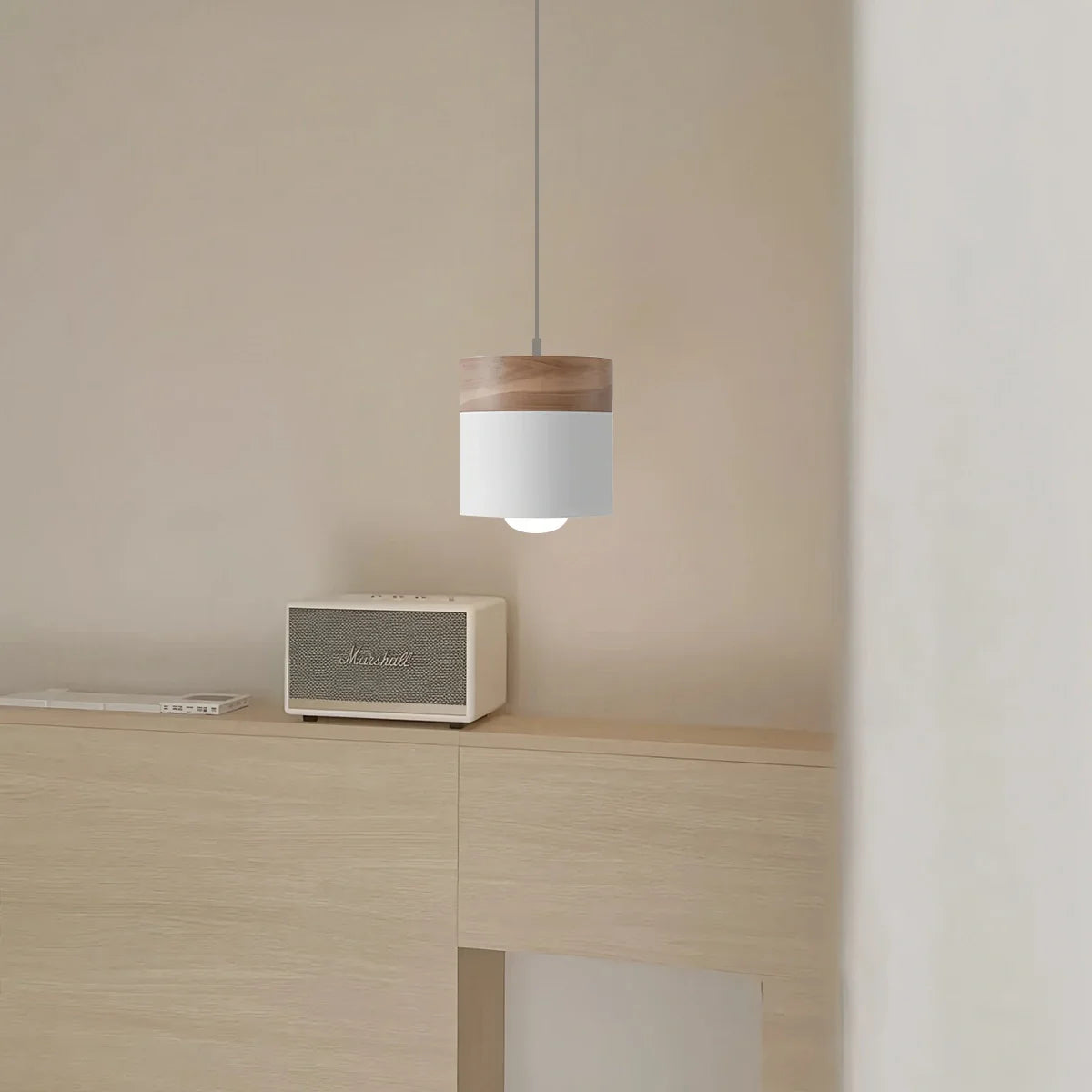 Feyran Laetus Modern Wood Accent Pendant Light