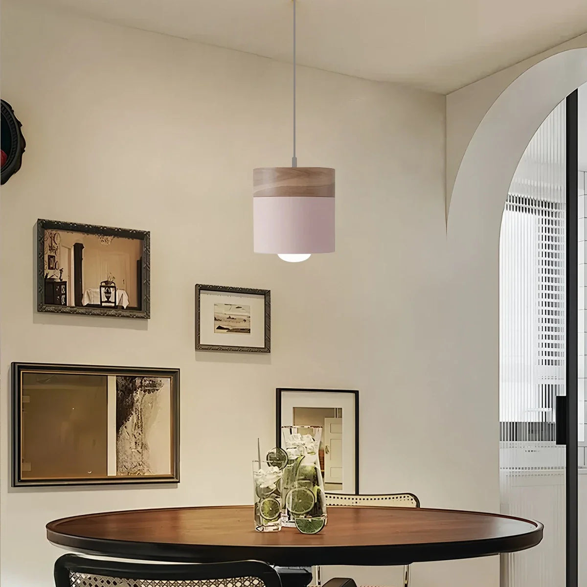 Feyran Laetus Modern Wood Accent Pendant Light
