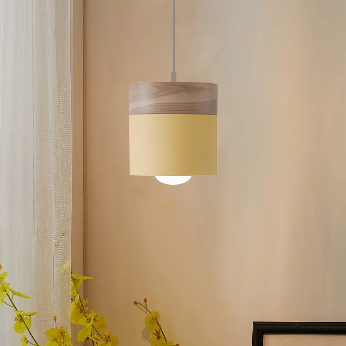 Feyran Laetus Modern Wood Accent Pendant Light