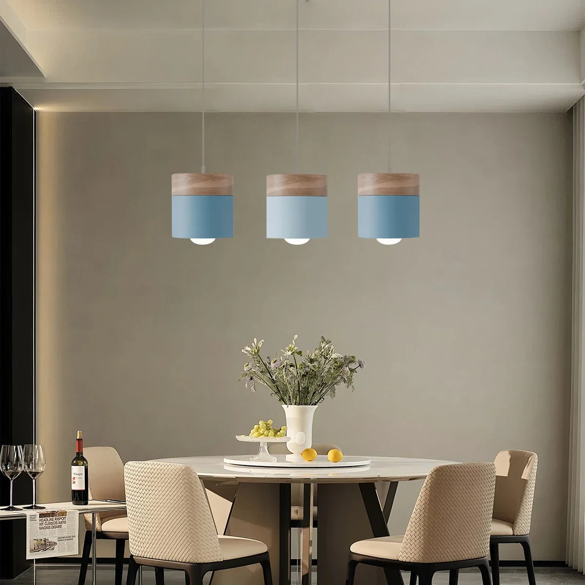 Feyran Laetus Modern Wood Accent Pendant Light