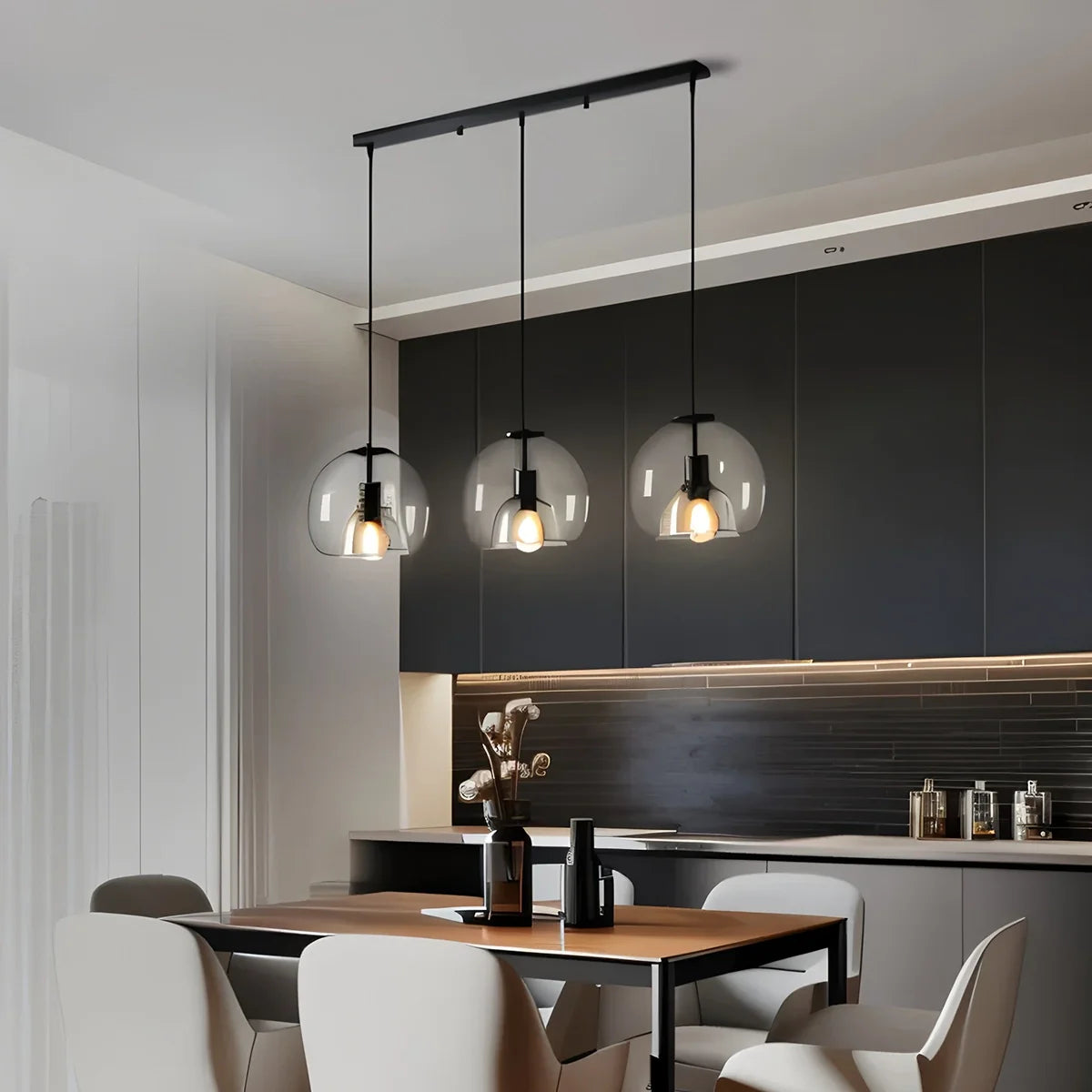 Feyran Smoky Grey Glass Pendant Light