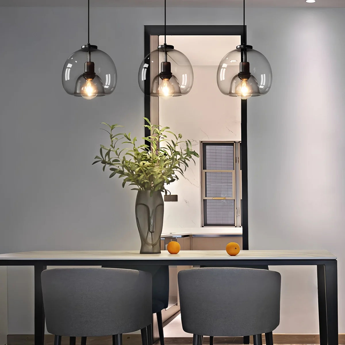 Feyran Smoky Grey Glass Pendant Light