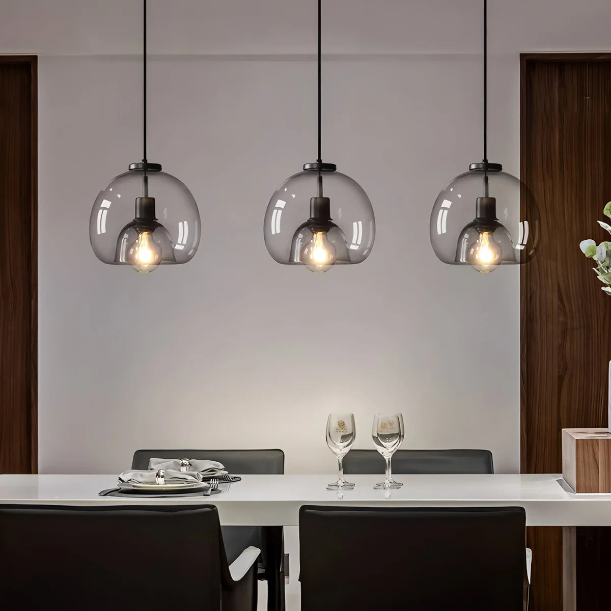 Feyran Smoky Grey Glass Pendant Light