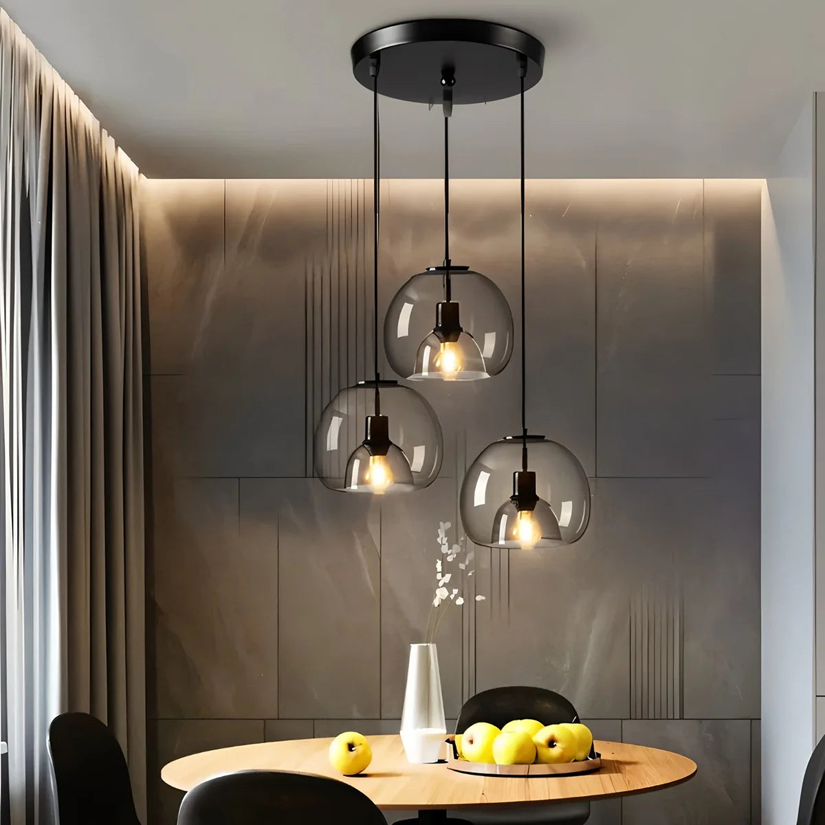 Feyran Smoky Grey Glass Pendant Light