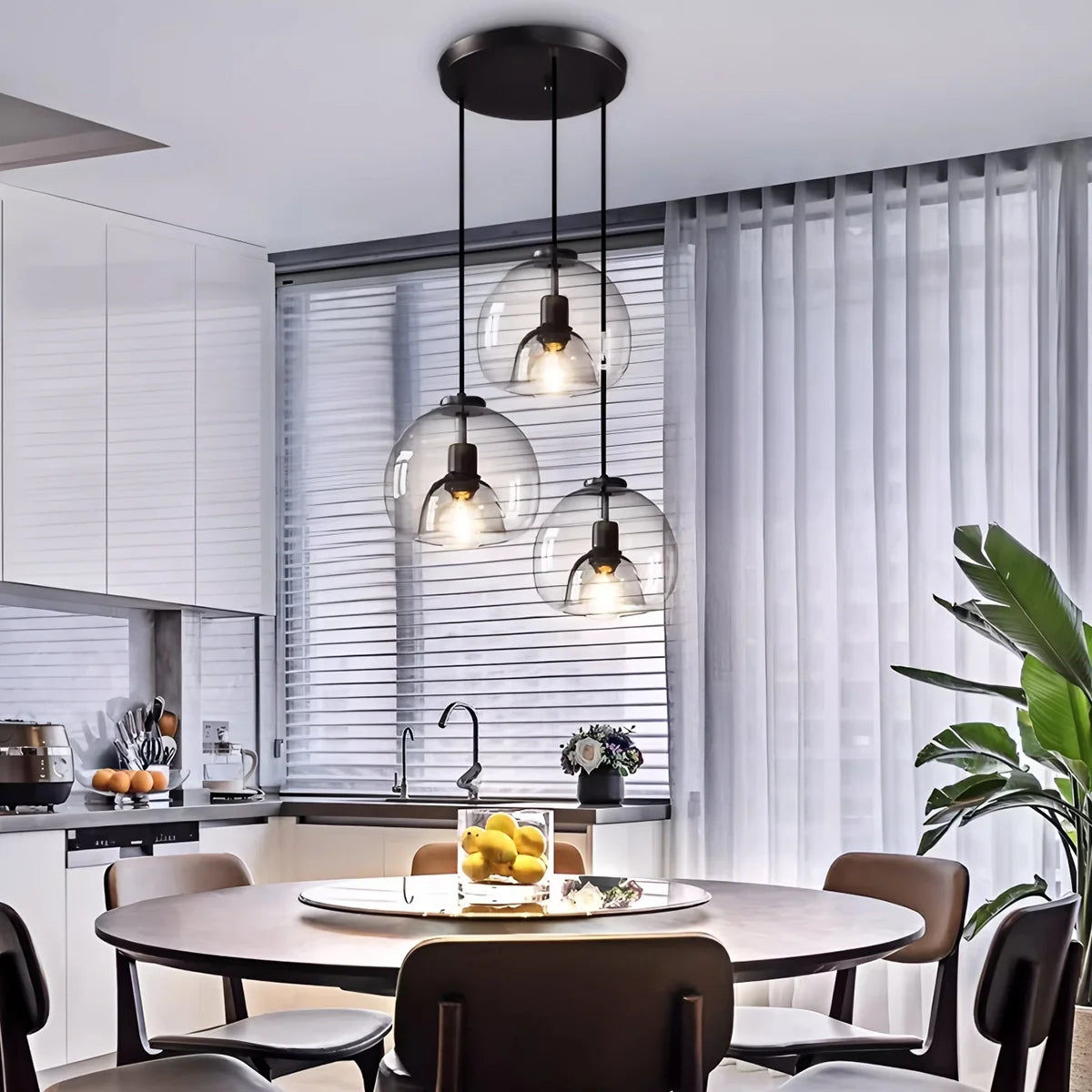 Feyran Smoky Grey Glass Pendant Light
