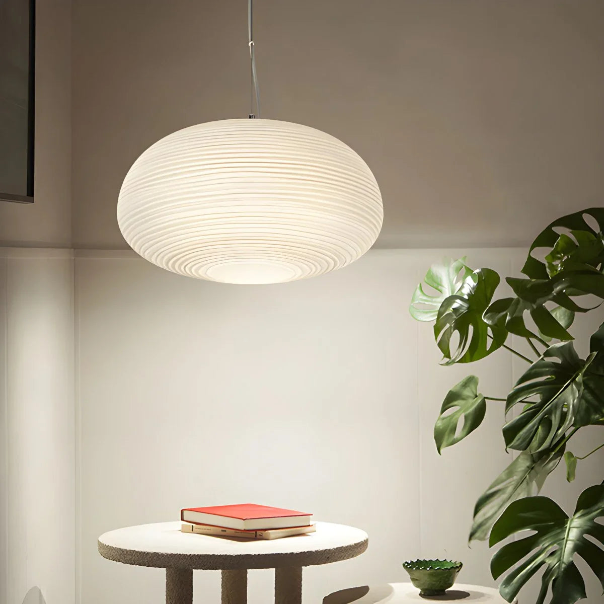 Feyran Lantern Blown Glass Pendant Light for Dining Room
