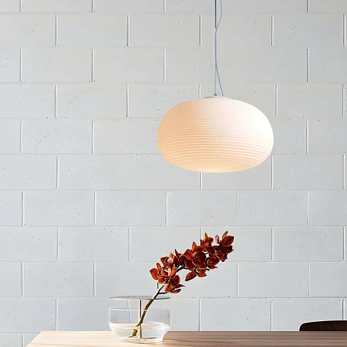 Feyran Lantern Blown Glass Pendant Light for Dining Room