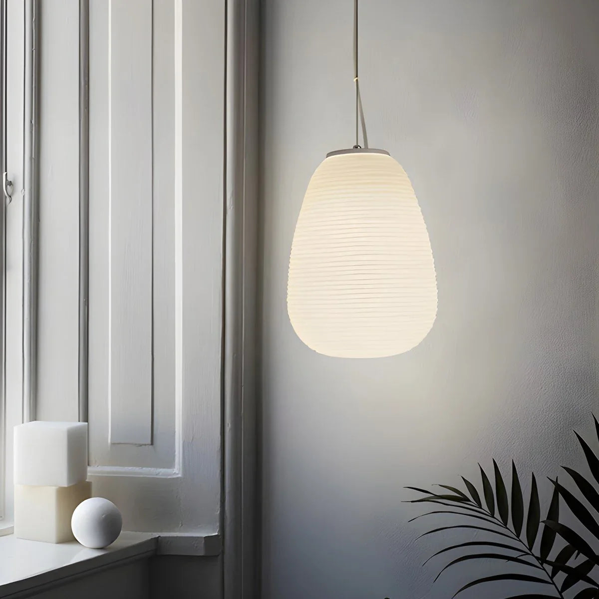 Feyran Lantern Blown Glass Pendant Light for Dining Room