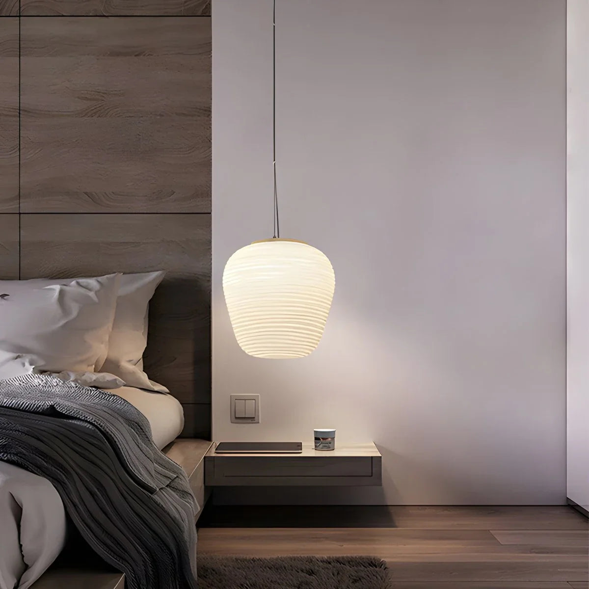 Feyran Lantern Blown Glass Pendant Light for Dining Room