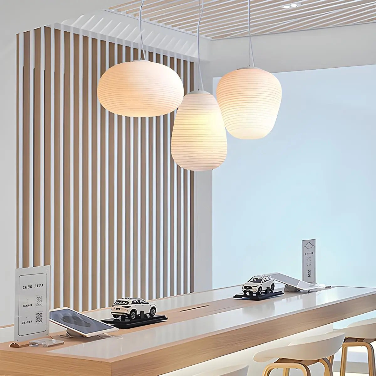 Feyran Lantern Blown Glass Pendant Light for Dining Room