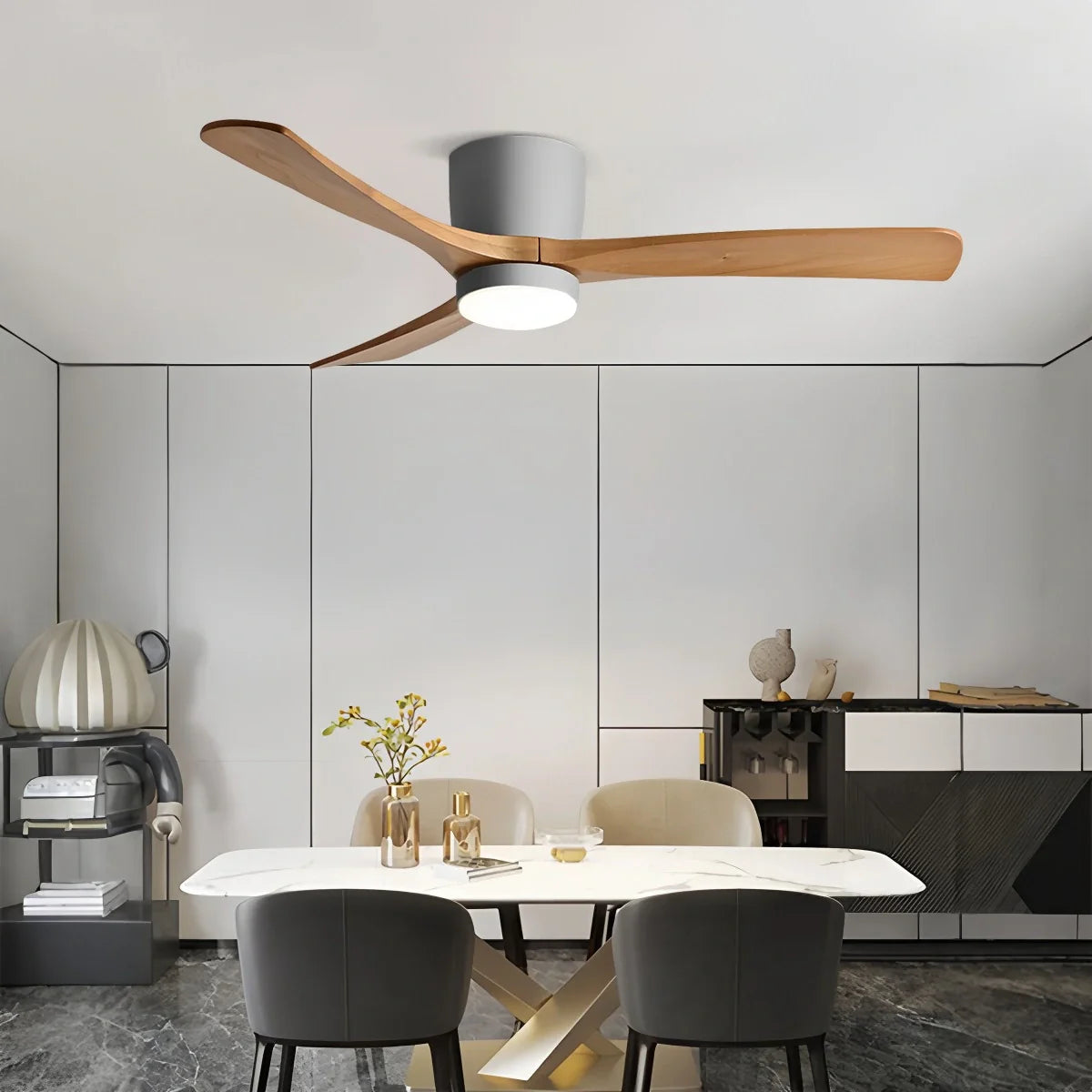 Feyran Large Low Profile Ceiling Fan with Light