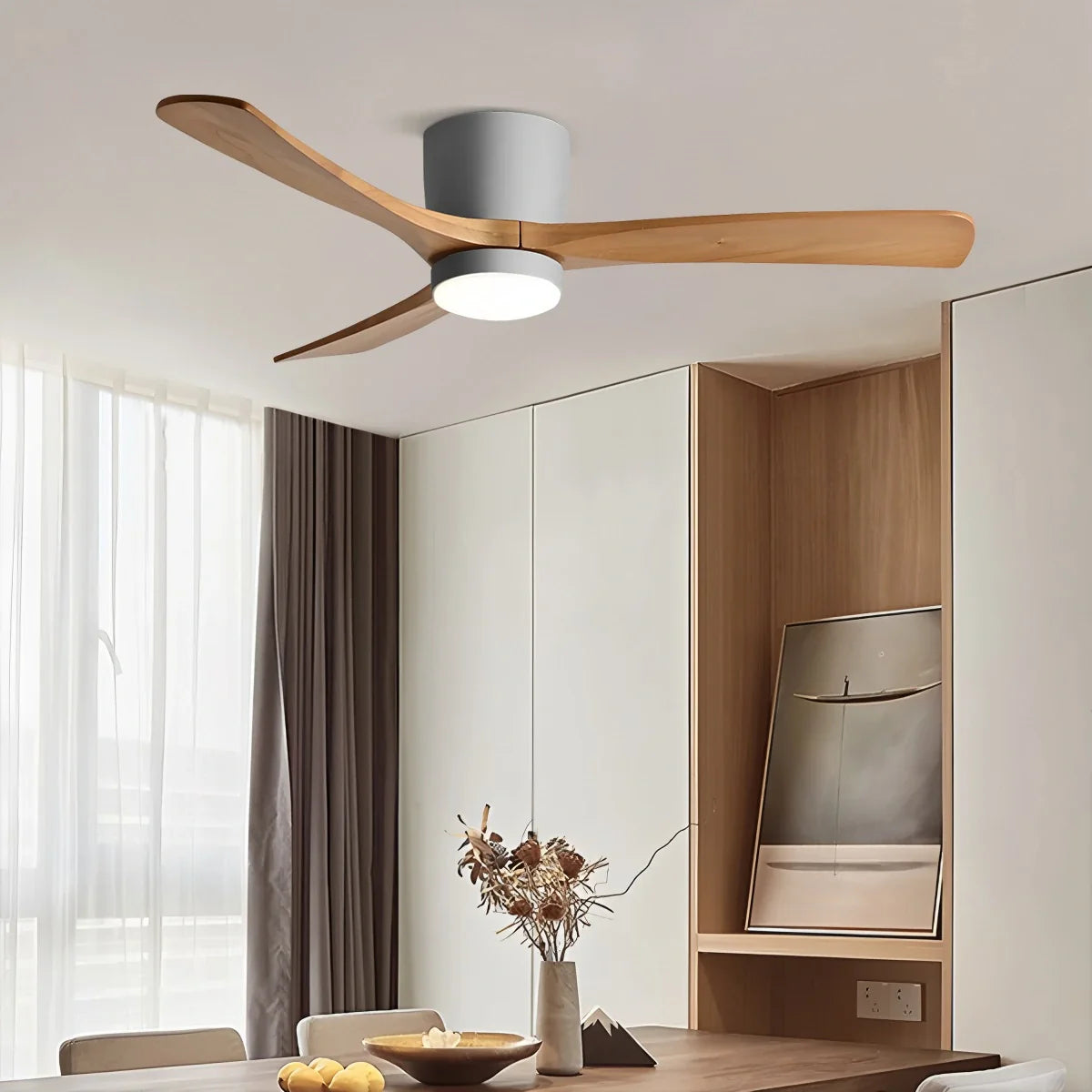 Feyran Large Low Profile Ceiling Fan with Light