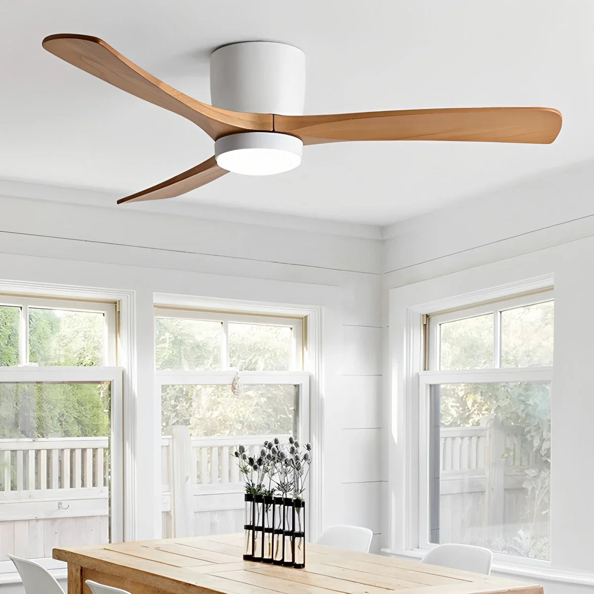 Feyran Large Low Profile Ceiling Fan with Light