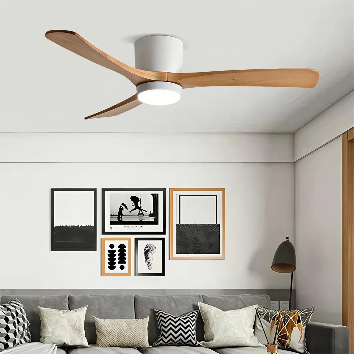 Feyran Large Low Profile Ceiling Fan with Light