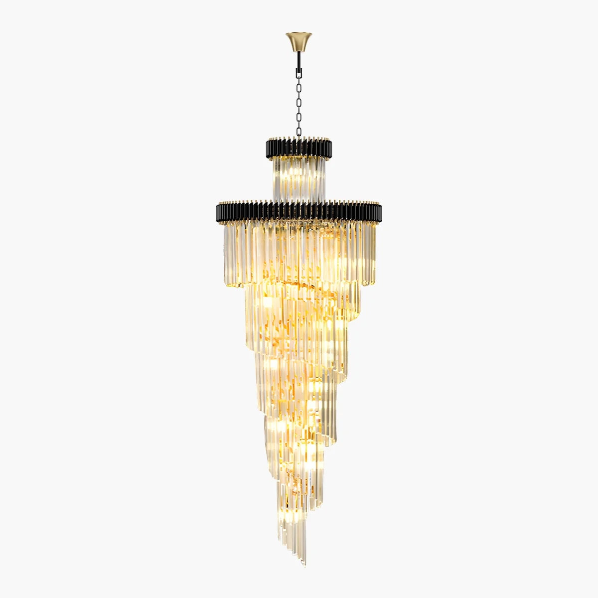Feyran Large Luxury Crystal Long Chandelier