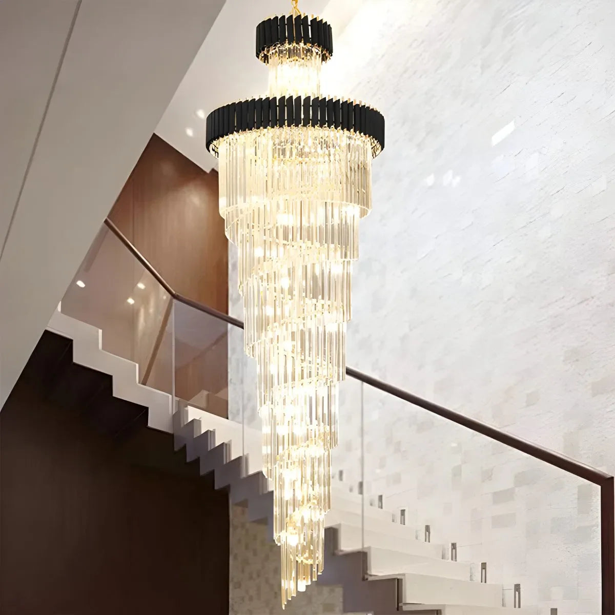 Feyran Large Luxury Crystal Long Chandelier