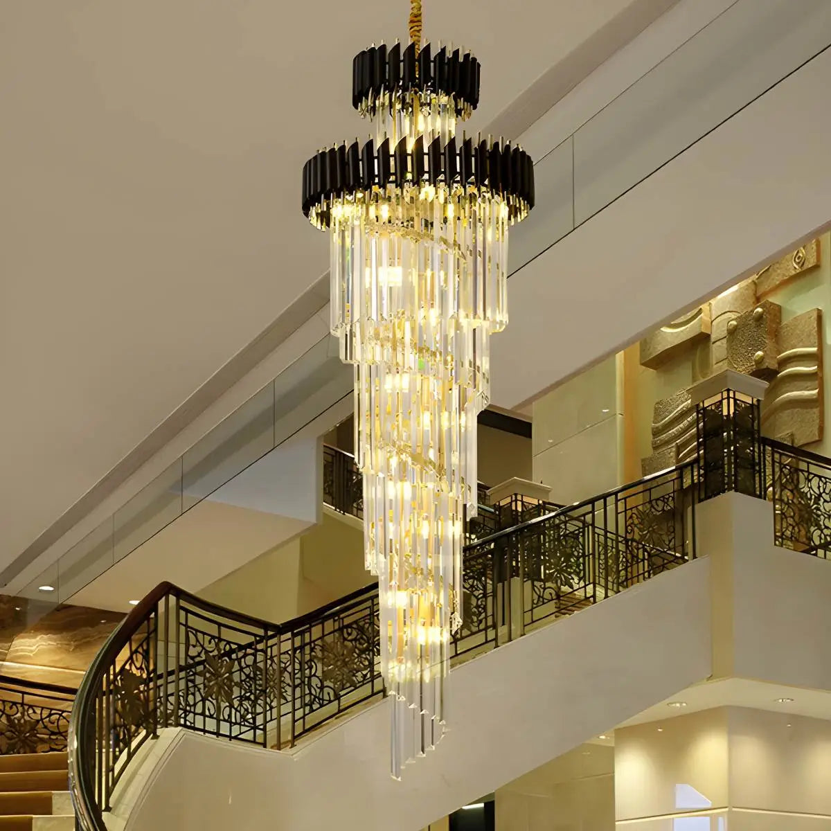 Feyran Large Luxury Crystal Long Chandelier