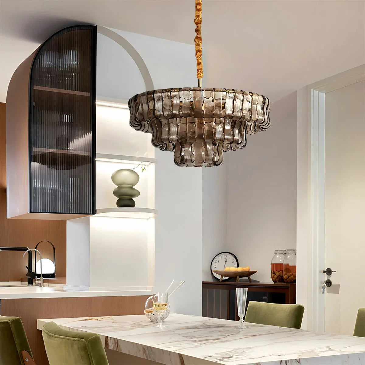 Feyran Light Luxury Murano Ring Layered Glass Chandelier