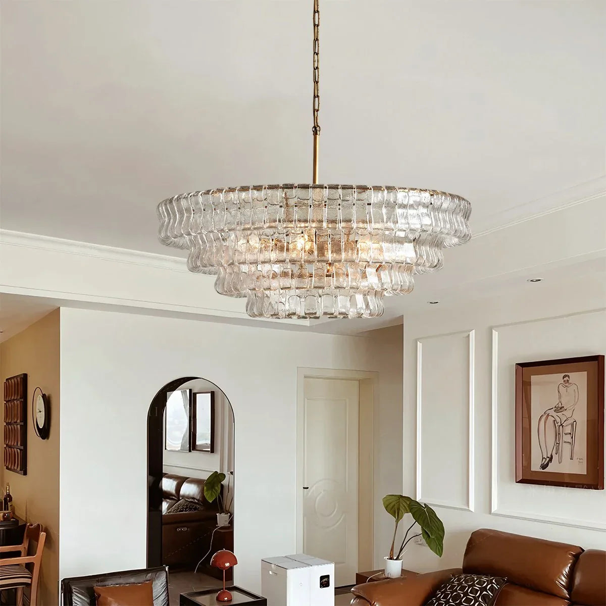 Feyran Light Luxury Murano Ring Layered Glass Chandelier