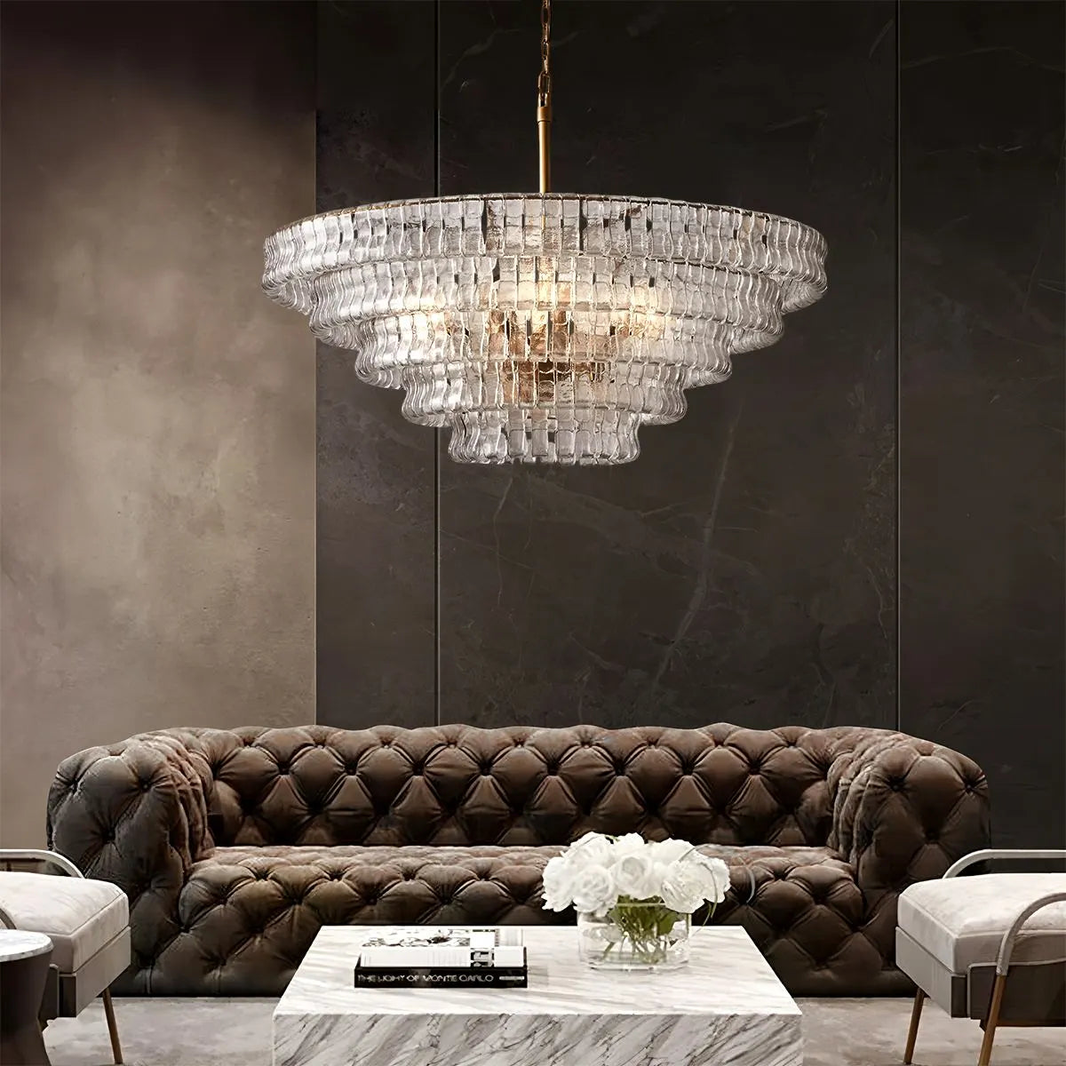 Feyran Light Luxury Murano Ring Layered Glass Chandelier
