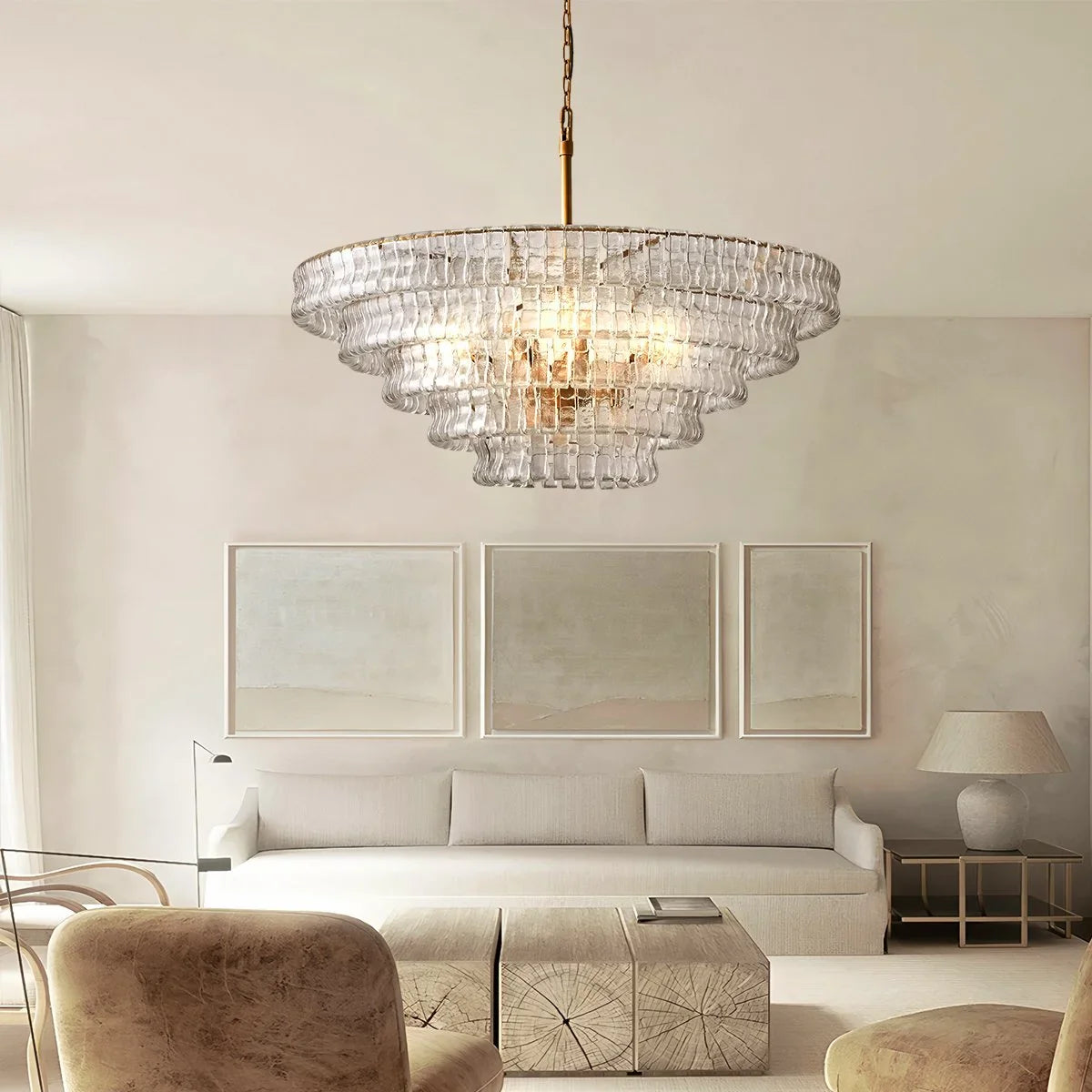 Feyran Light Luxury Murano Ring Layered Glass Chandelier