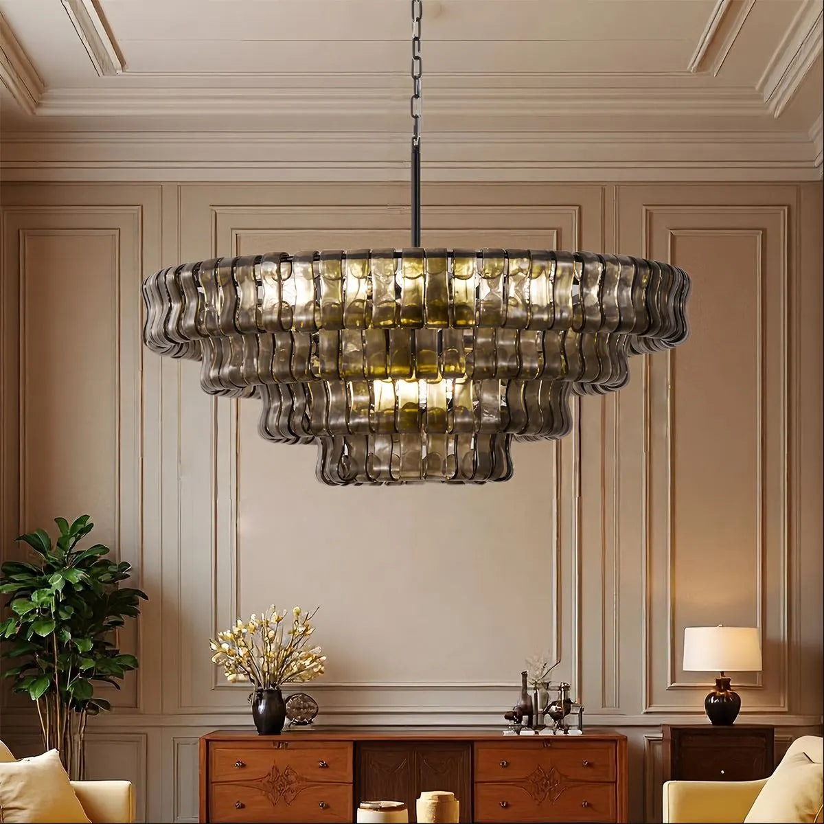 Feyran Light Luxury Murano Ring Layered Glass Chandelier
