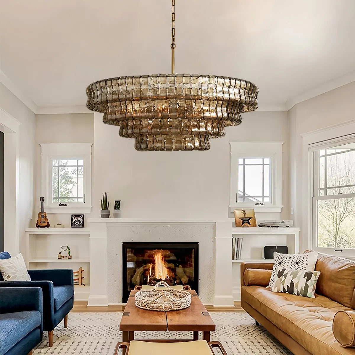 Feyran Light Luxury Murano Ring Layered Glass Chandelier