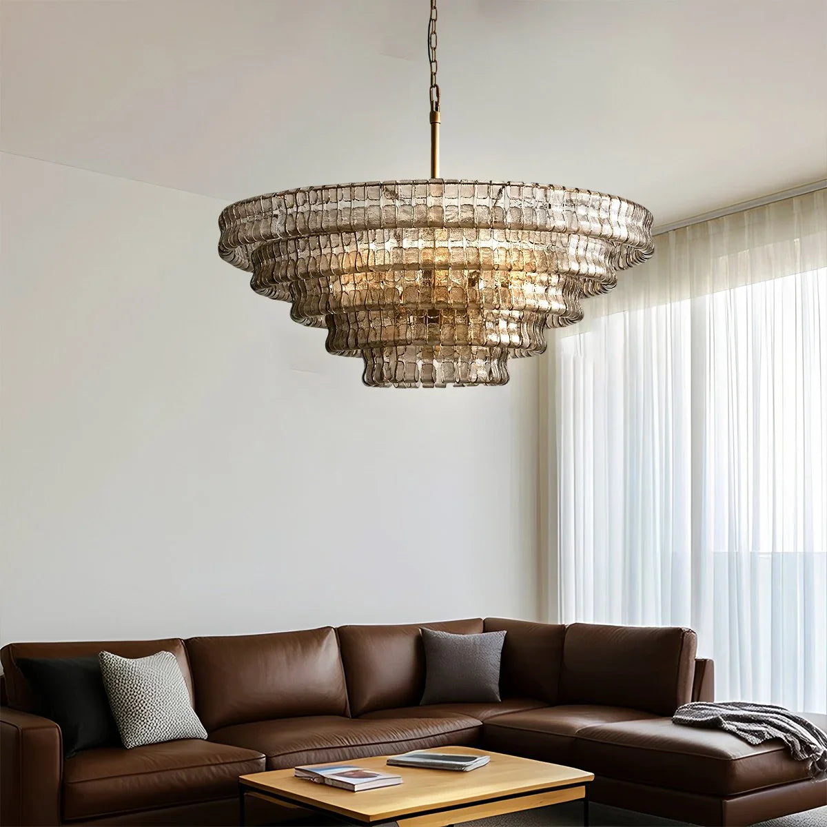 Feyran Light Luxury Murano Ring Layered Glass Chandelier