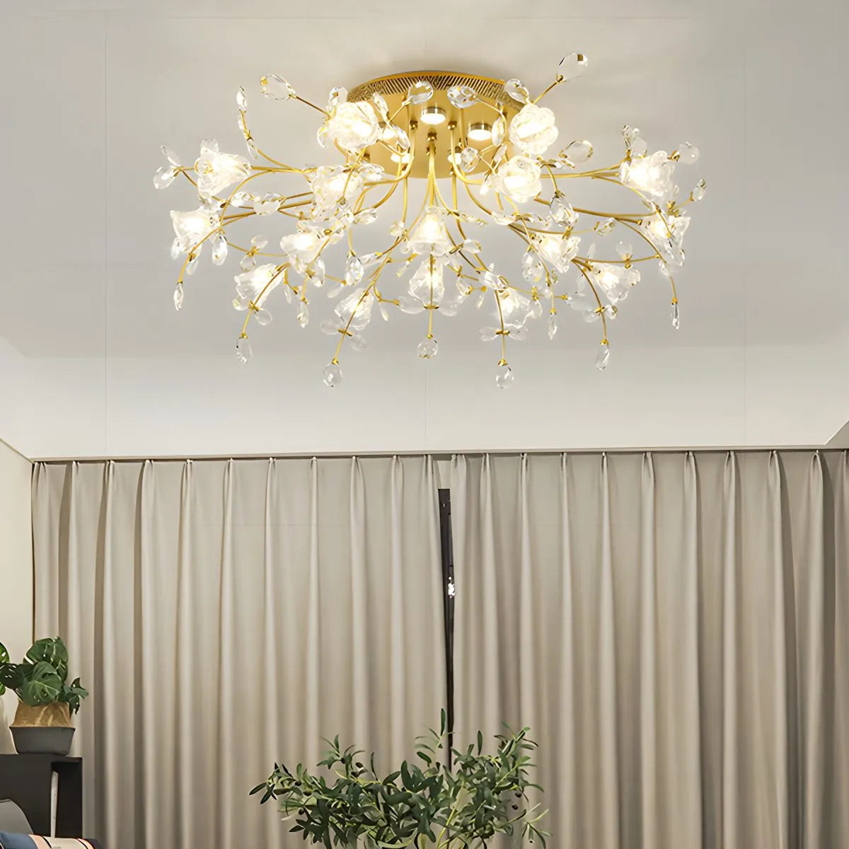 Feyran Lily Art Deco Flower Ceiling Light for Bedroom