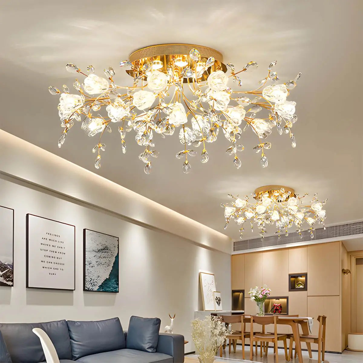 Feyran Lily Art Deco Flower Ceiling Light for Bedroom