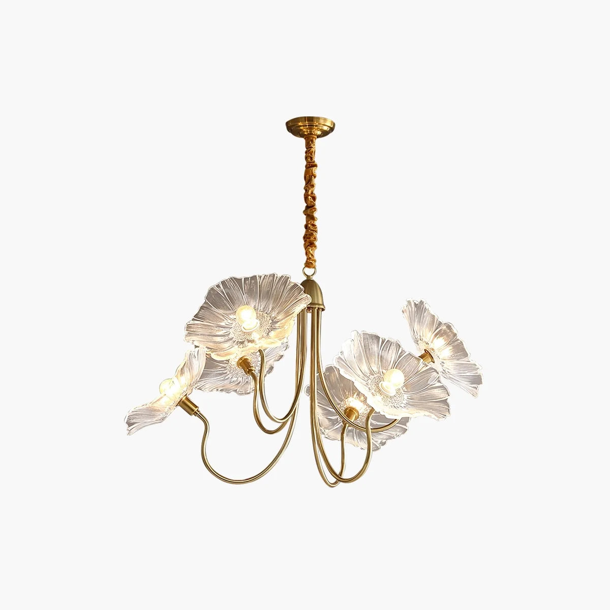 Feyran Lotus Leaf Glass Chandelier for Living Room