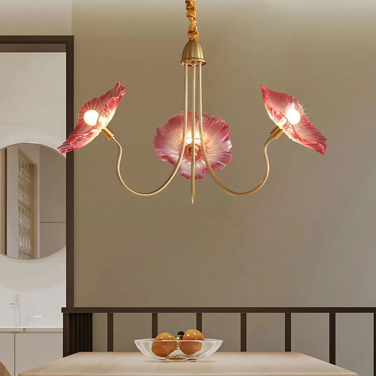 Feyran Lotus Leaf Glass Chandelier for Living Room