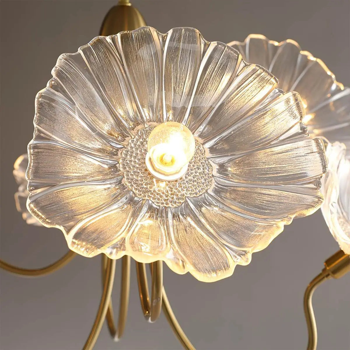 Feyran Lotus Leaf Glass Chandelier for Living Room