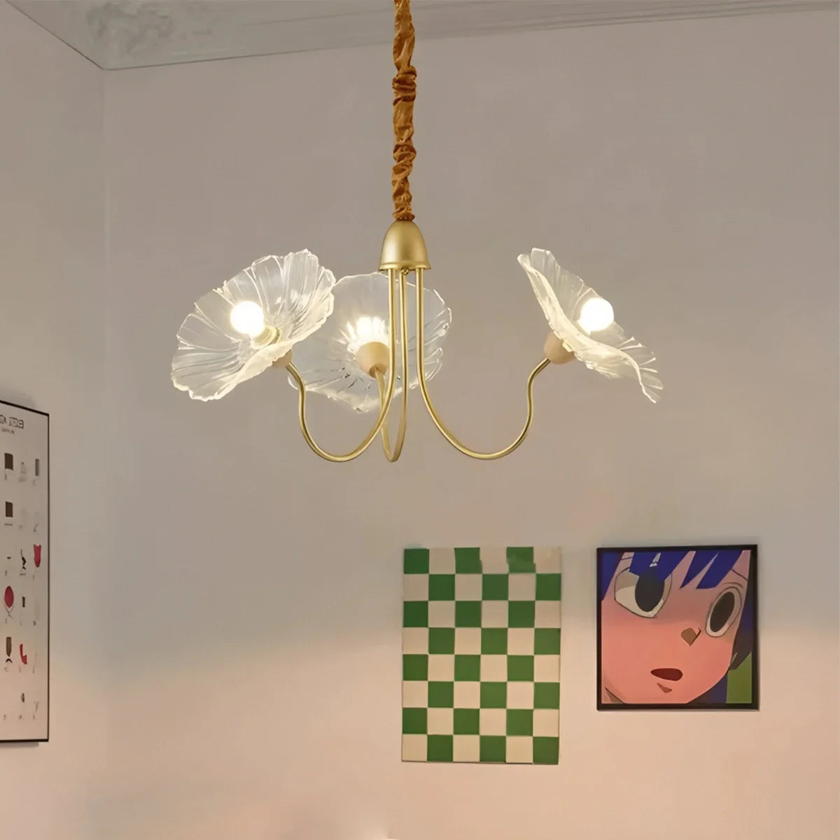 Feyran Lotus Leaf Glass Chandelier for Living Room