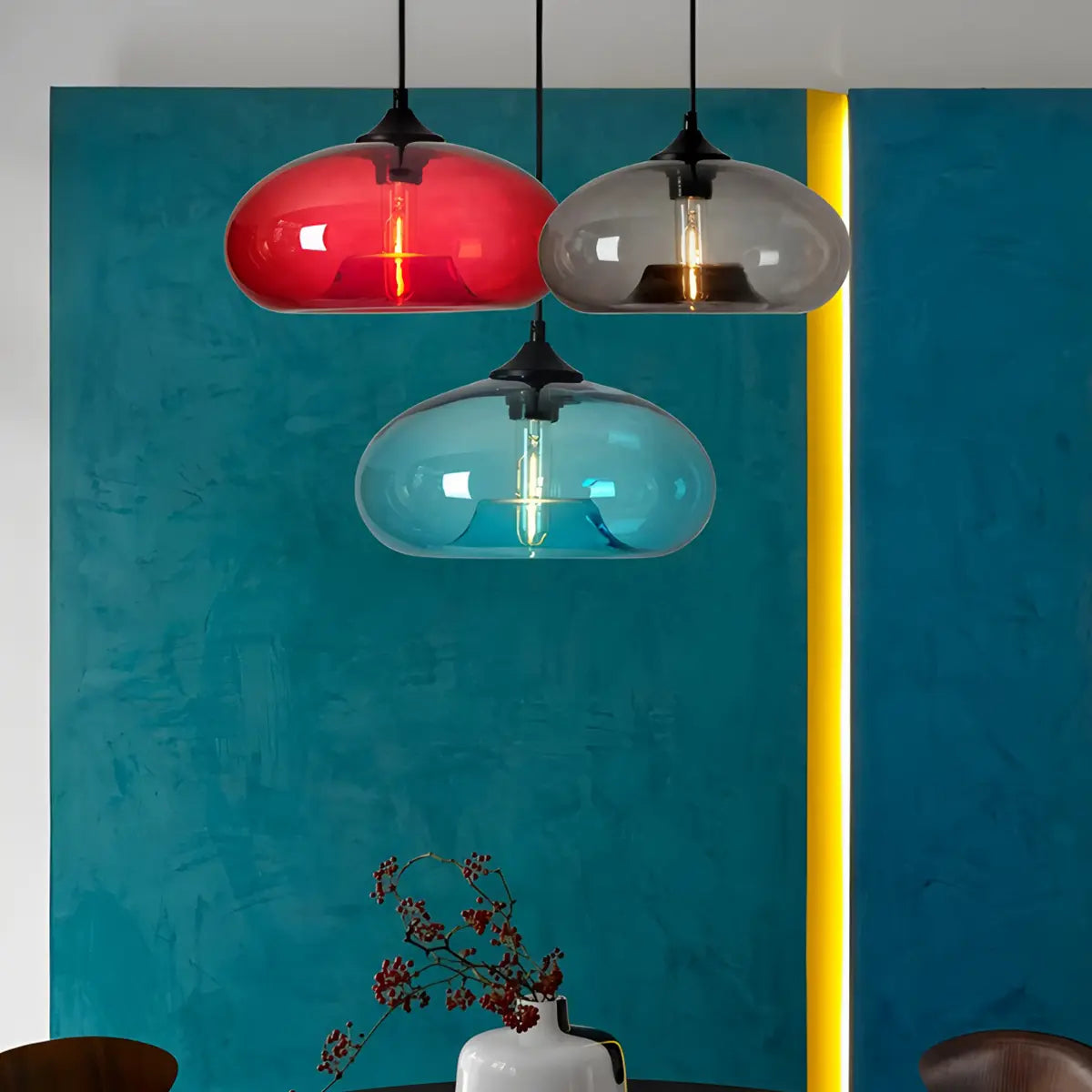 Feyran Colorful Glass Pendant Light for Dining Area