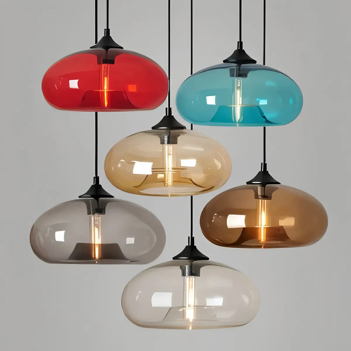 Feyran Colorful Glass Pendant Light for Dining Area