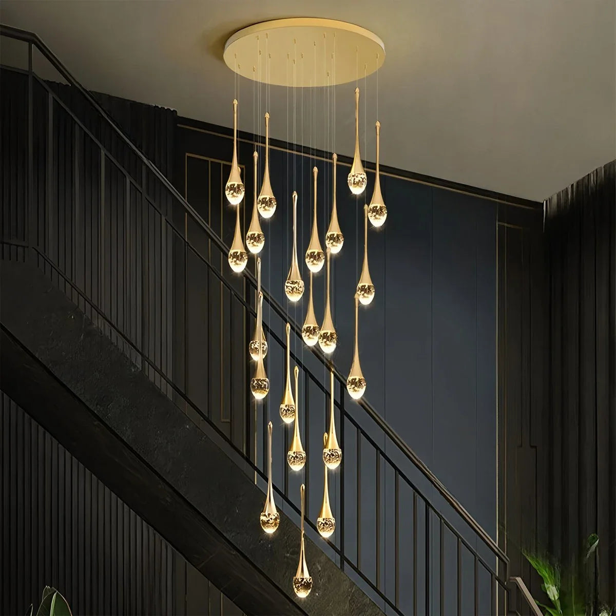 Feyran Luxury Water Drop Pendant Chandelier for Living Room