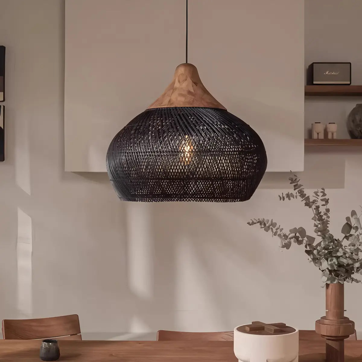 Feyran Rattan Lantern Pendant Light for Dining Room