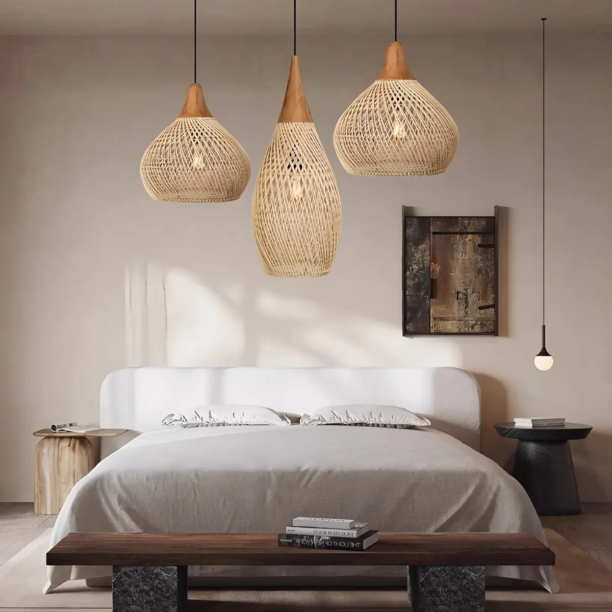 Feyran Rattan Lantern Pendant Light for Dining Room
