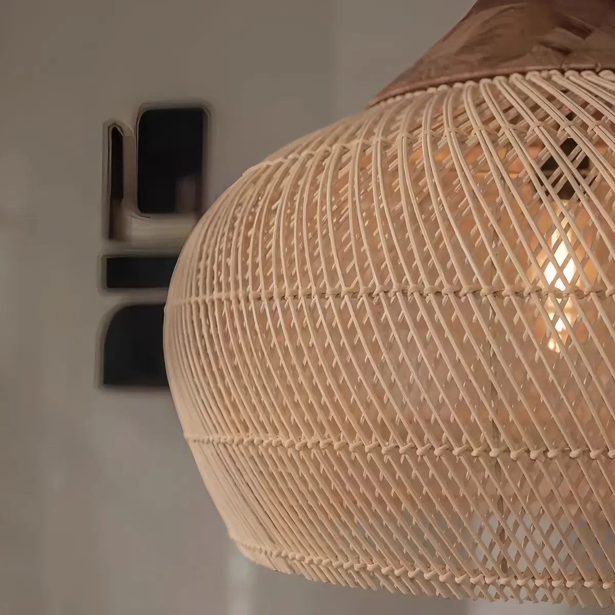 Feyran Rattan Lantern Pendant Light for Dining Room